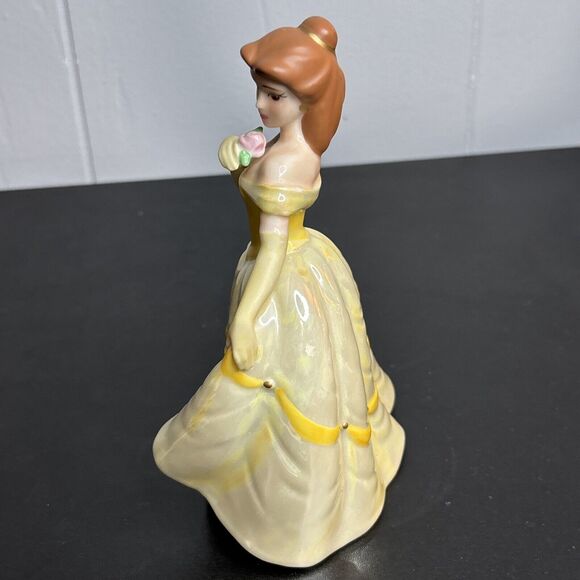 Disney 6" Ceramic Figurine Princess Belle Shiny Dress Beauty And The Beast - Picture 5 of 9